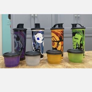 Tupperware Halloween Themed Tumbler and Container Set
